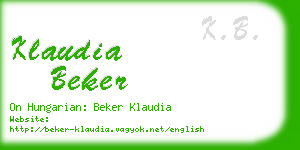klaudia beker business card
